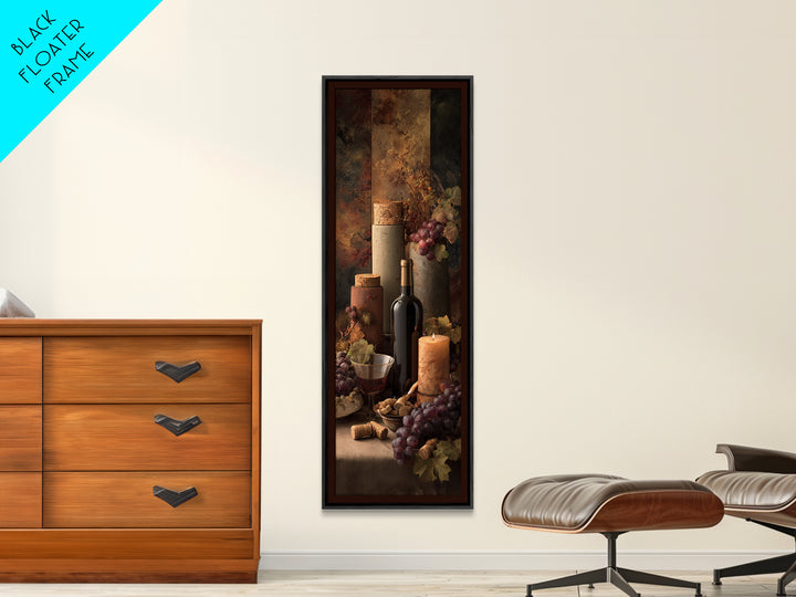 Corks Arranged as Geometric Pattern Framed Canvas Print, Winery Art, Travel Poster, Winery Decor, Abstract Art, Vineyard, WIN-1x3-30