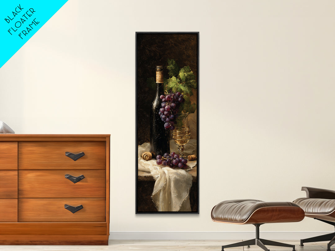 Champagne Grapes and White Linen Still Life Canvas Print, Winery Art, Matisse Print, Winery Decor, Abstract Art, Vineyard, WIN-1x3-41