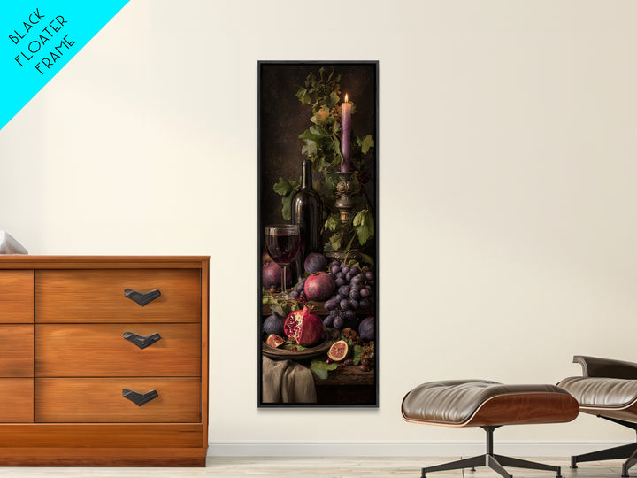 Pomegranate Figs and Red Wine Composition Canvas Print, Winery Art, Fine Art Print, Winery Decor, Fine Art, Vineyard, WIN-1x3-5