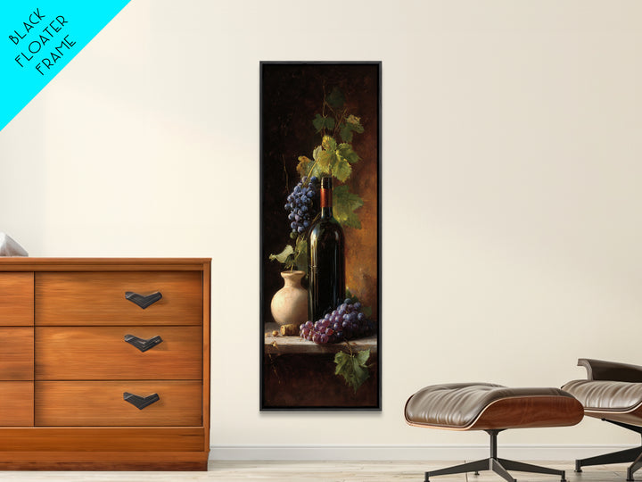 Tuscan Vineyard at Golden Hour Canvas Print, Winery Art, Travel Poster, Winery Decor, Oil Painting, Vineyard, Minimalist Decor, WIN-1x3-63