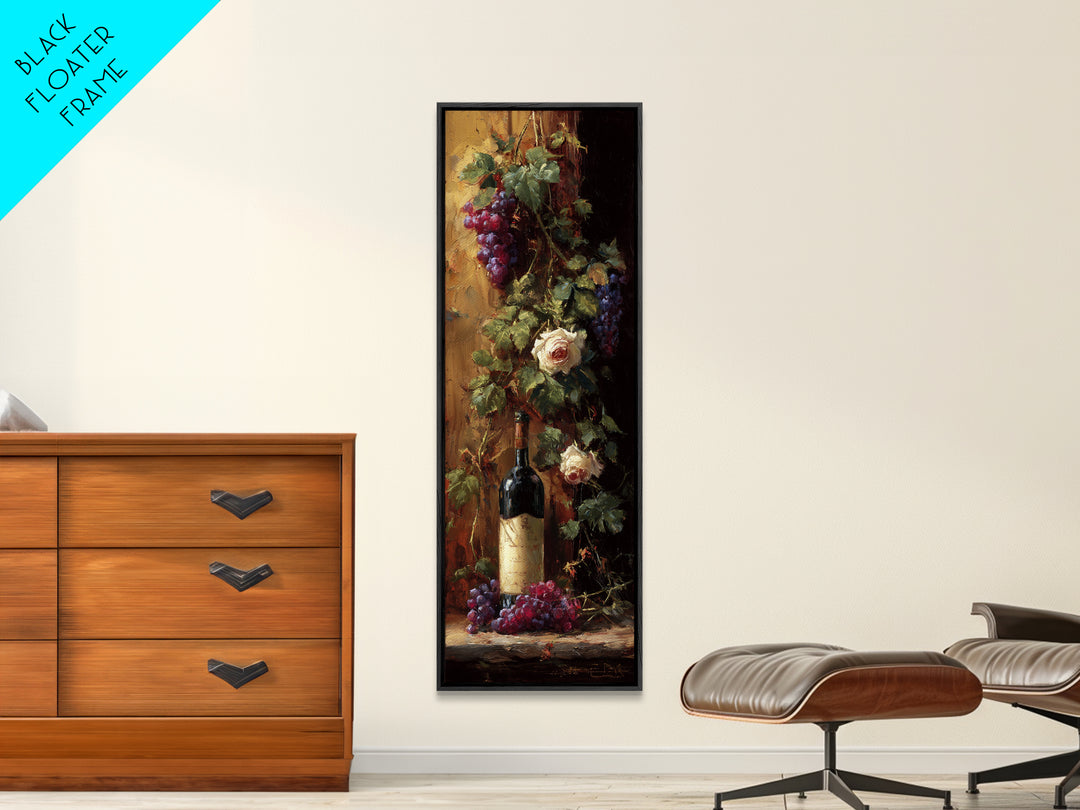 Vineyard Gate with Climbing Roses Framed Canvas Print, Winery Art, Neutral Decor, Winery Decor, Fine Art, Vineyard, Home Decor, WIN-1x3-75