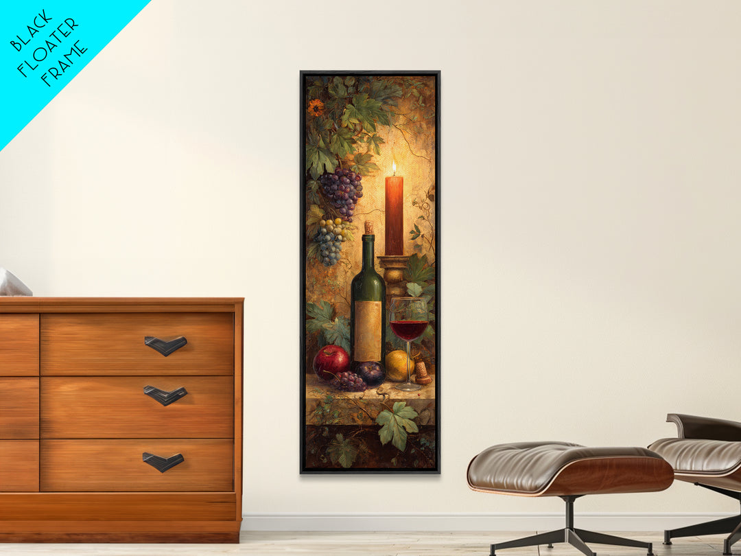 Italian Villa Vineyard Landscape Framed Canvas Print, Winery Art, Contemporary Art, Winery Decor, Fine Art, Vineyard, WIN-1x3-8