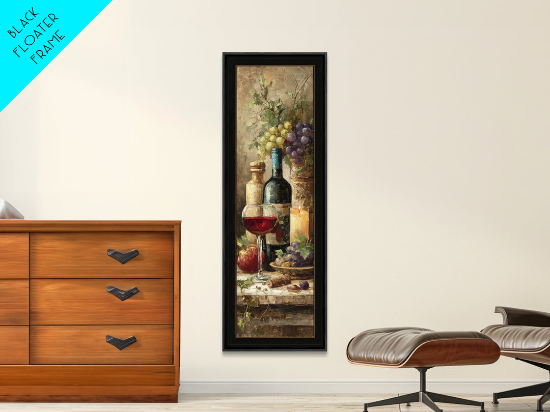 Italian Villa Vineyard Landscape Framed Canvas Print, Winery Art, Preppy Wall Art, Winery Decor, Oil Painting, Vineyard, WIN-1x3-80