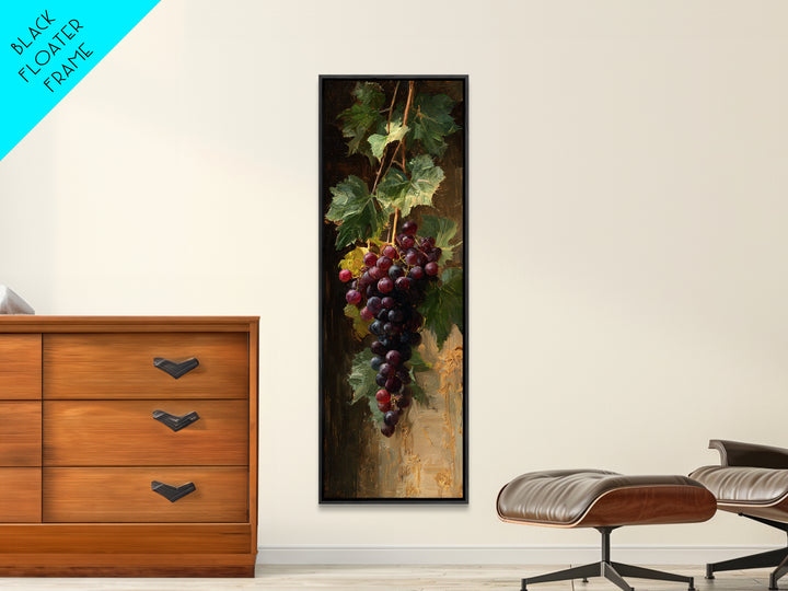Single Grape Cluster Botanical Study Canvas Print, Winery Art, Retro Wall Art, Winery Decor, Fine Art, Vineyard, Modern Decor, WIN-1x3-81