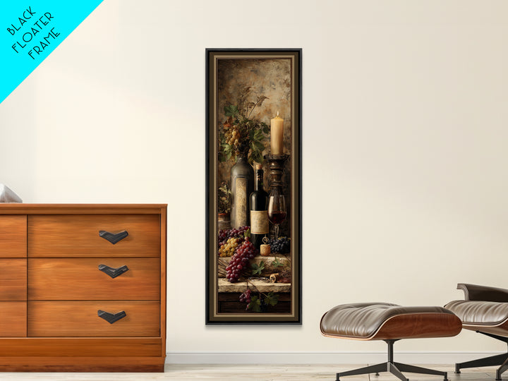 Old Cellar Key and Wine Label Shapes Framed Canvas Print, Winery Art, Landscape Art, Winery Decor, Fine Art, Vineyard, WIN-1x3-96