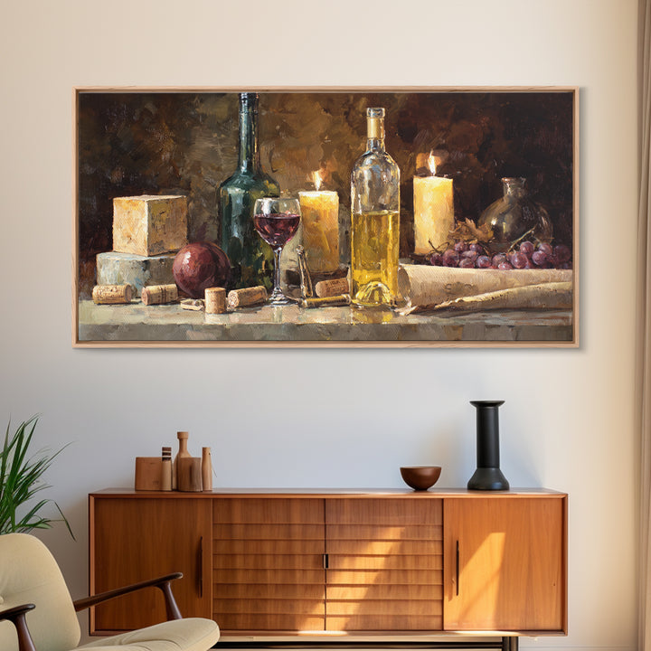 Corks Arranged as Geometric Pattern Framed Canvas Print, Winery Art, Luxury Decor, Winery Decor, Abstract Art, Vineyard, WIN-2x1-14