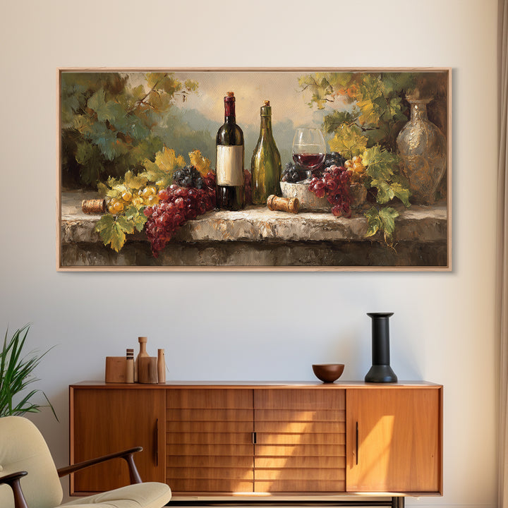 Italian Villa Vineyard Landscape Framed Canvas Print, Winery Art, Fine Art Print, Winery Decor, Fine Art, Vineyard, Wall Decor, WIN-2x1-16