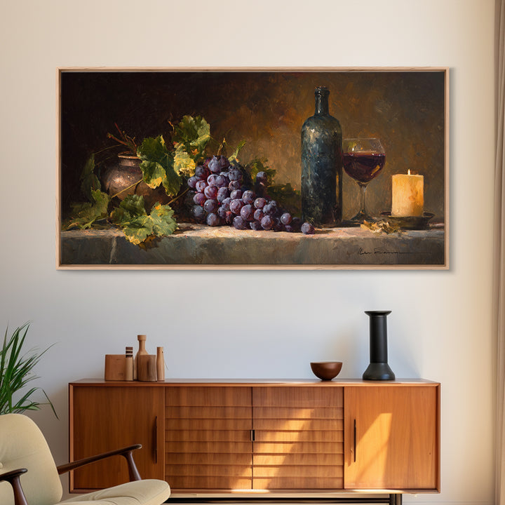 Single Grape Cluster Botanical Study Canvas Print, Winery Art, Print, Winery Decor, Fine Art, Vineyard, Wall Art Print, WIN-2x1-17