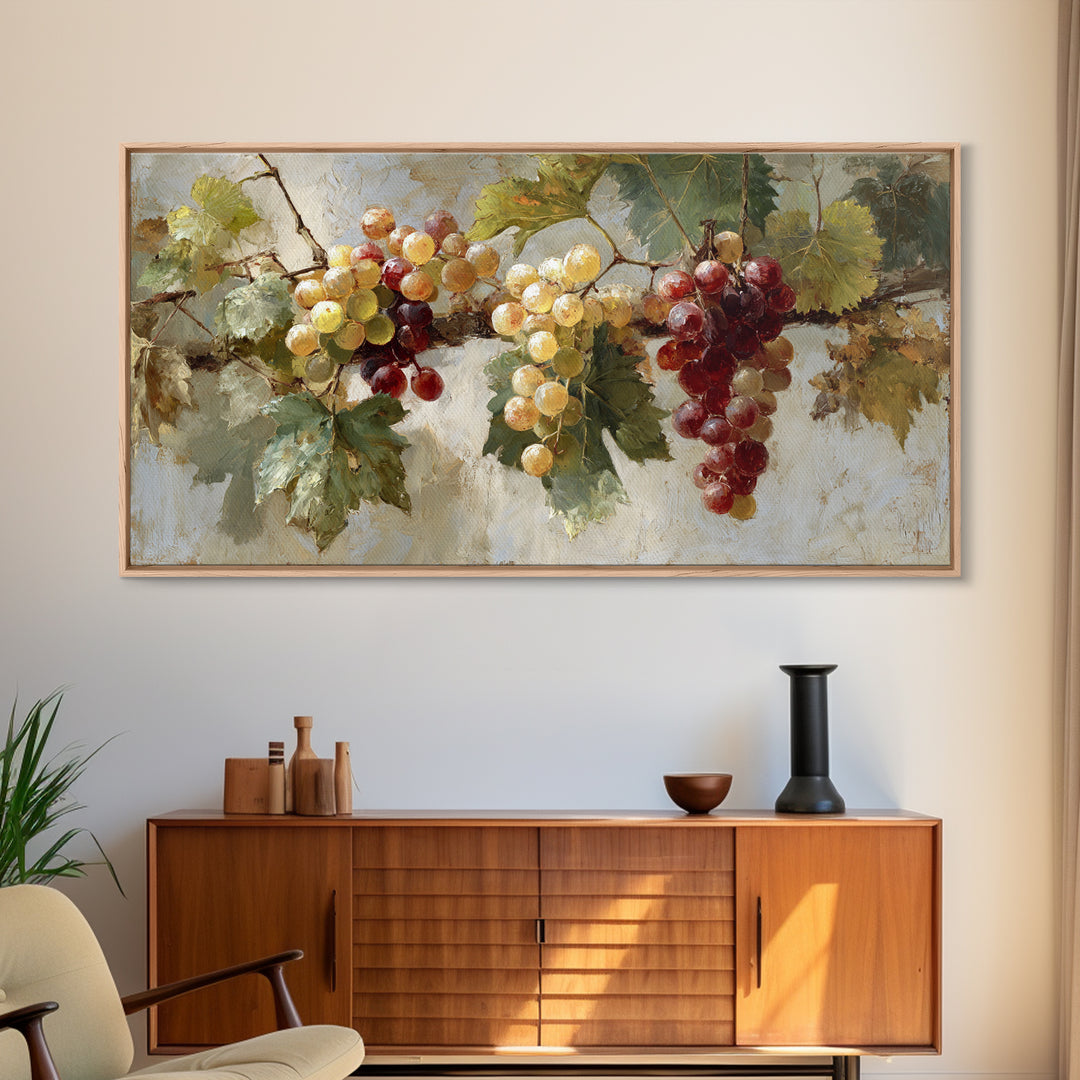 Single Grape Cluster Botanical Study Canvas Print, Winery Art, Print, Winery Decor, Fine Art, Vineyard, Wall Art Print, WIN-2x1-41