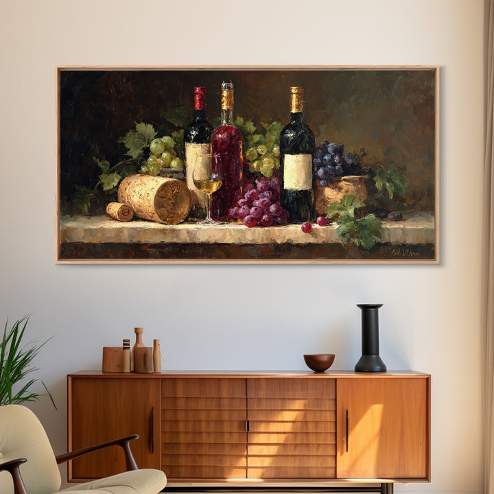 Burgundy Abstract with Gold Accents Framed Canvas Print, Winery Art, Printable Wall Art, Winery Decor, Fine Art, Vineyard, WIN-2x1-43