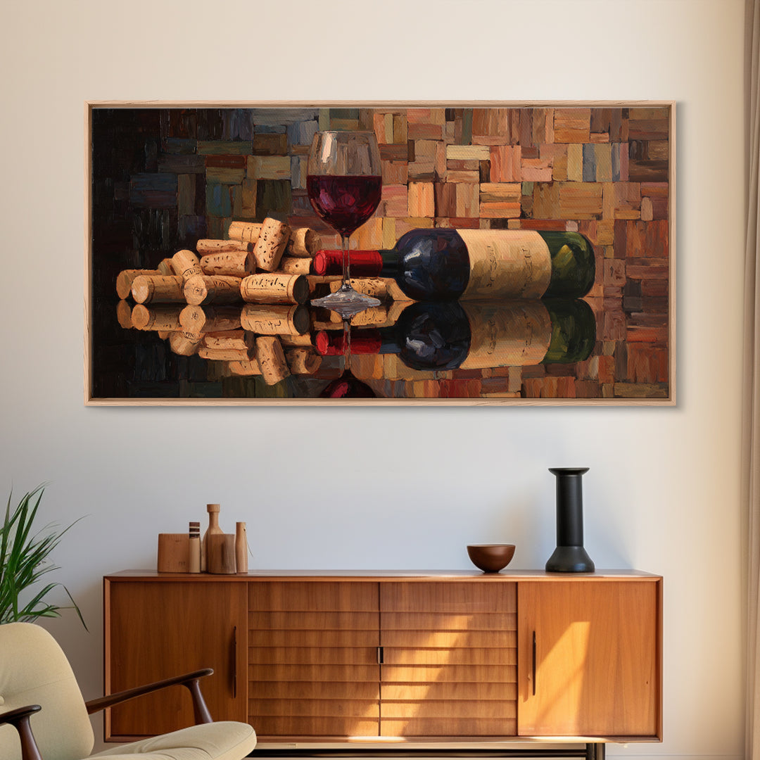 Corks Arranged as Geometric Pattern Canvas Print, Winery Art, Wall Art, Winery Decor, Abstract Art, Vineyard, Kitchen Wall Art, WIN-2x1-62