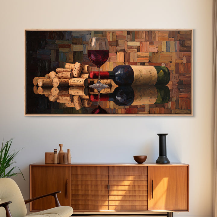 Corks Arranged as Geometric Pattern Canvas Print, Winery Art, Wall Art, Winery Decor, Abstract Art, Vineyard, Kitchen Wall Art, WIN-2x1-62