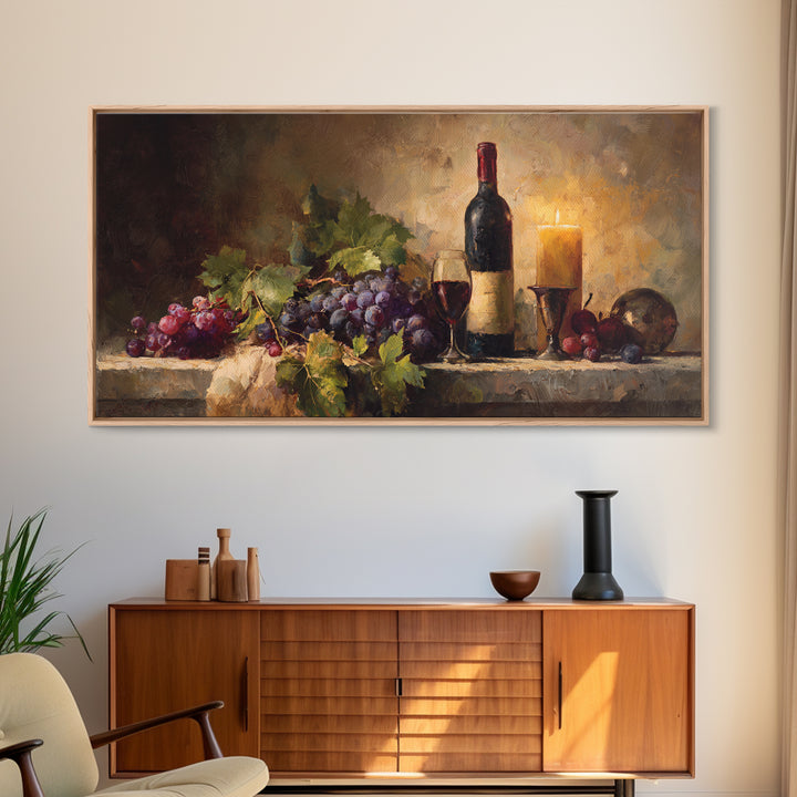 Tuscan Vineyard at Golden Hour Canvas Print, Winery Art, Landscape Art, Winery Decor, Abstract Art, Vineyard, Room Decor, WIN-2x1-71