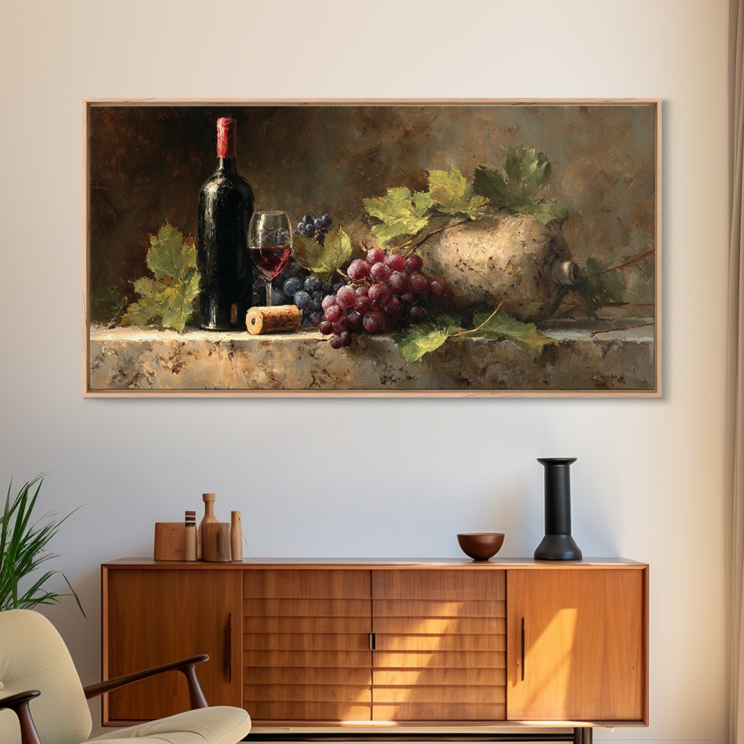 Wine Tasting Flight Rendered as Elegant Still Canvas Print, Winery Art, Painting, Winery Decor, Vineyard, Living Room Decor, WIN-2x1-78