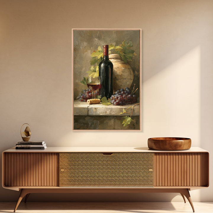 Italian Villa Vineyard Landscape Framed Canvas Print, Winery Art, Contemporary Art, Winery Decor, Fine Art, Vineyard, WIN-2x3-4