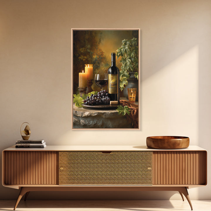 Italian Villa Vineyard Landscape Framed Canvas Print, Winery Art, Art, Winery Decor, Fine Art, Vineyard, Farmhouse Decor, WIN-2x3-52