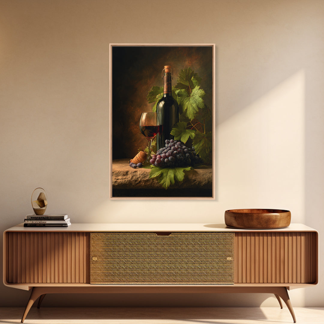 Wine Tasting Flight Rendered as Elegant Still Canvas Print, Winery Art, Art Print, Winery Decor, Oil Painting, Vineyard, WIN-2x3-66