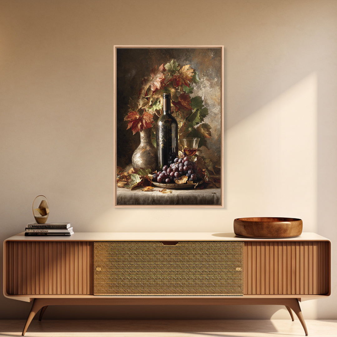 Vine Leaves Turning Autumn Red and Gold Canvas Print, Winery Art, Living Room Decor, Winery Decor, Fine Art, Vineyard, WIN-2x3-67