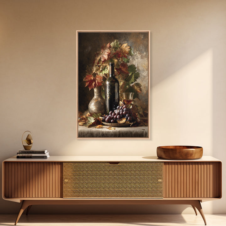 Vine Leaves Turning Autumn Red and Gold Canvas Print, Winery Art, Living Room Decor, Winery Decor, Fine Art, Vineyard, WIN-2x3-67