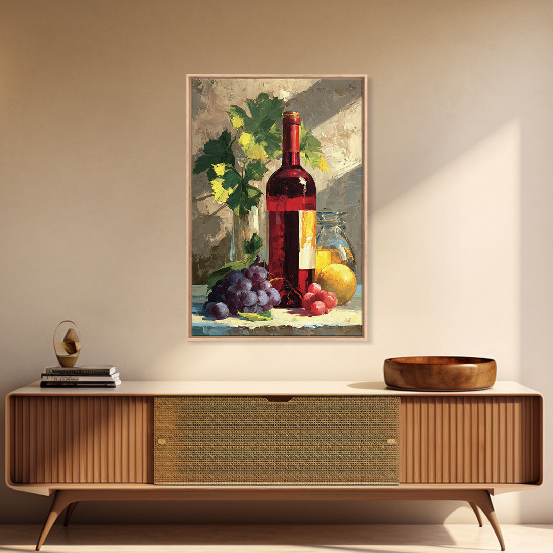 Burgundy Abstract with Gold Accents Canvas Print, Winery Art, Framed Art, Winery Decor, Abstract Art, Vineyard, Landscape Art, WIN-2x3-79