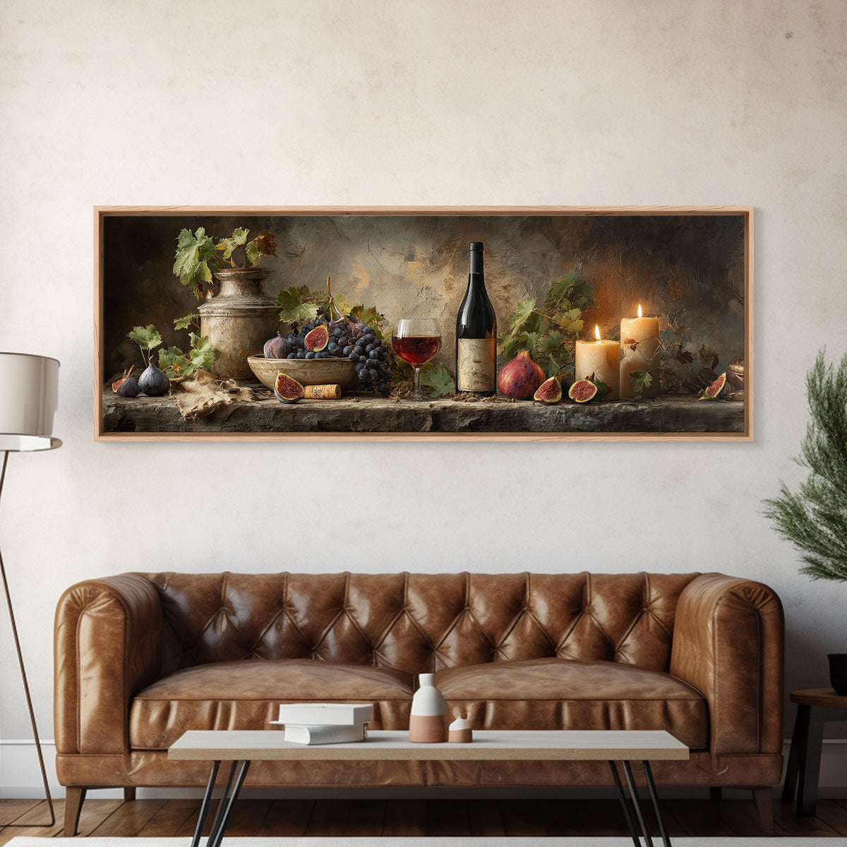 Wine Bottle and Glass Still Life Framed Canvas Print, Winery Art, Framed Art, Winery Decor, Fine Art, Vineyard, Landscape Art, WIN-3x1-18