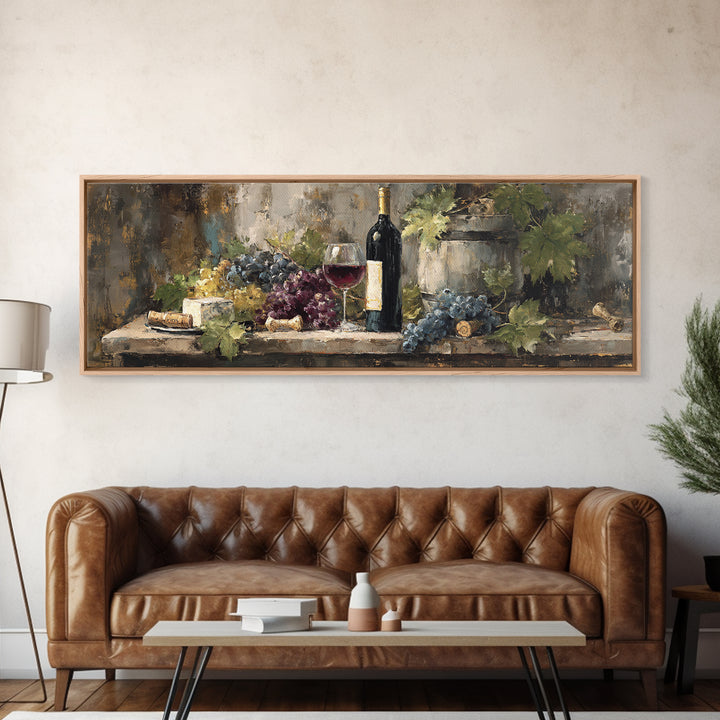 Corkscrew and Corks on Rustic Wood Canvas Print, Winery Art, Bar Art, Winery Decor, Fine Art, Vineyard, Textured Painting, WIN-3x1-20