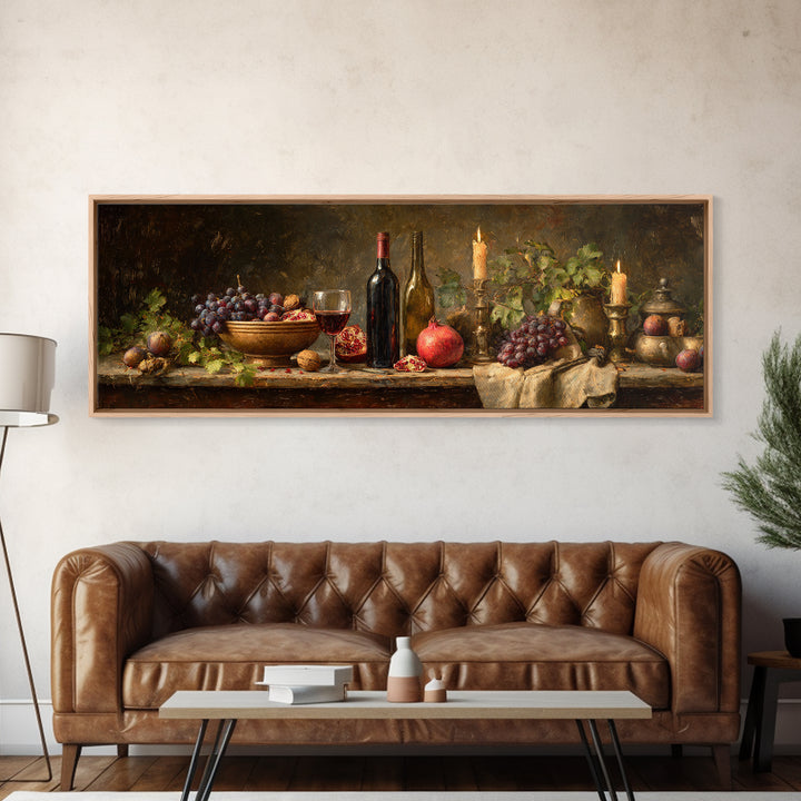 Pomegranate Figs and Red Wine Composition Canvas Print, Winery Art, Preppy Wall Art, Winery Decor, Fine Art, Vineyard, WIN-3x1-33