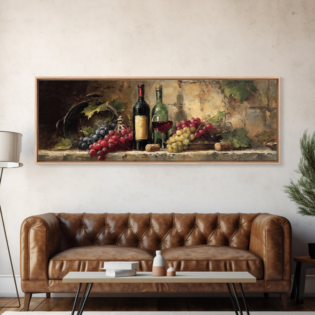 Old Cellar Key and Wine Label Shapes Canvas Print, Winery Art, Bar Decor, Winery Decor, Abstract Art, Vineyard, Boho Decor, WIN-3x1-4