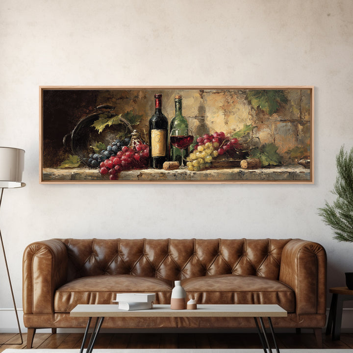 Old Cellar Key and Wine Label Shapes Canvas Print, Winery Art, Bar Decor, Winery Decor, Abstract Art, Vineyard, Boho Decor, WIN-3x1-4