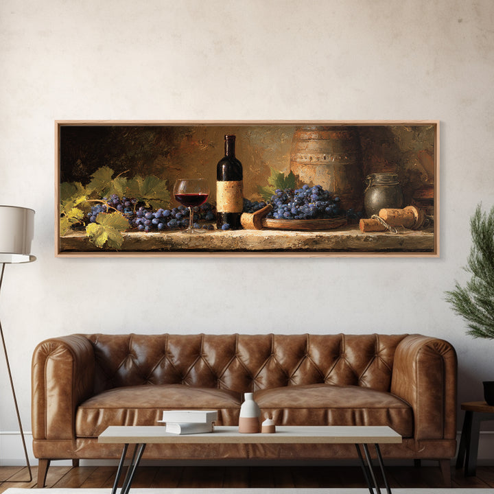 Corkscrew and Corks on Rustic Wood Framed Canvas Print, Winery Art, Modern Decor, Winery Decor, Fine Art, Vineyard, Wall Decor, WIN-3x1-44