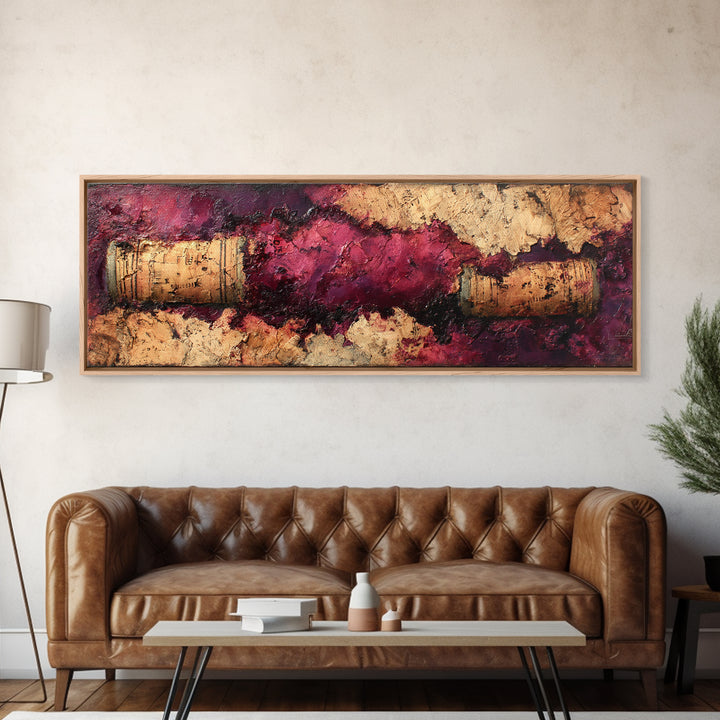 Red Wine Swirl Abstract Framed Canvas Print, Winery Art, Art Print, Winery Decor, Fine Art, Vineyard, Watercolor Painting, WIN-3x1-47
