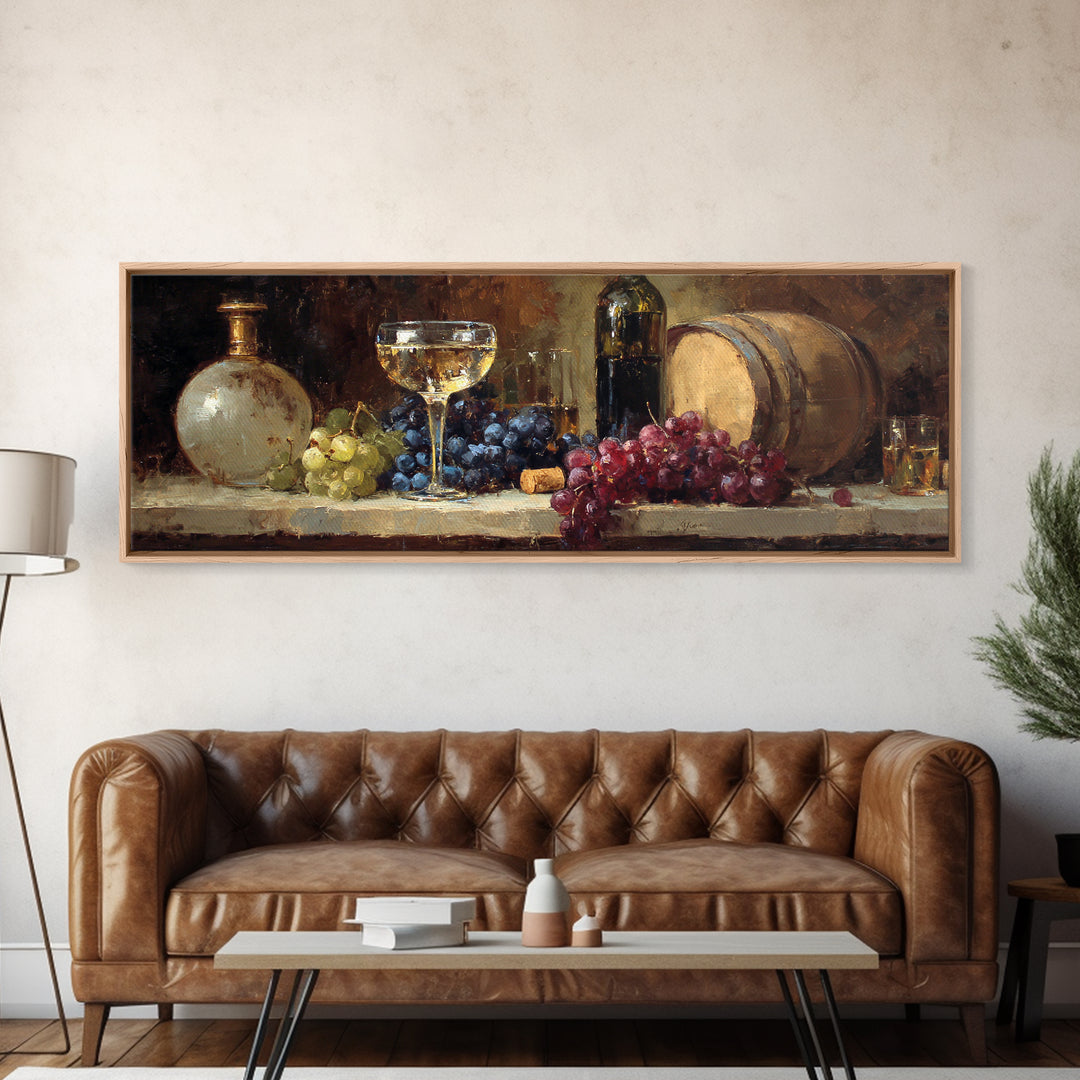 Champagne Coupe with Bubbles and Light Framed Canvas Print, Winery Art, Painting, Winery Decor, Vineyard, Living Room Decor, WIN-3x1-59