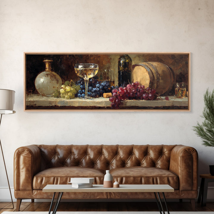 Champagne Coupe with Bubbles and Light Framed Canvas Print, Winery Art, Painting, Winery Decor, Vineyard, Living Room Decor, WIN-3x1-59