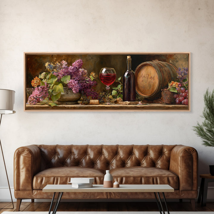 Ros Glass Beside Summer Flowers Canvas Print, Winery Art, Matisse Print, Winery Decor, Fine Art, Vineyard, Luxury Decor, WIN-3x1-6
