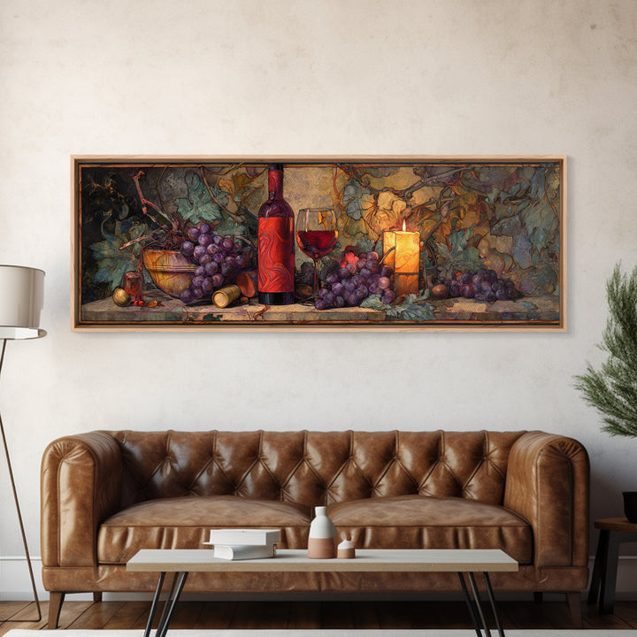 Red Wine Swirl Abstract Canvas Print, Winery Art, Kitchen Wall Art, Winery Decor, Vineyard, Matisse Print, Landscape Art, WIN-3x1-71