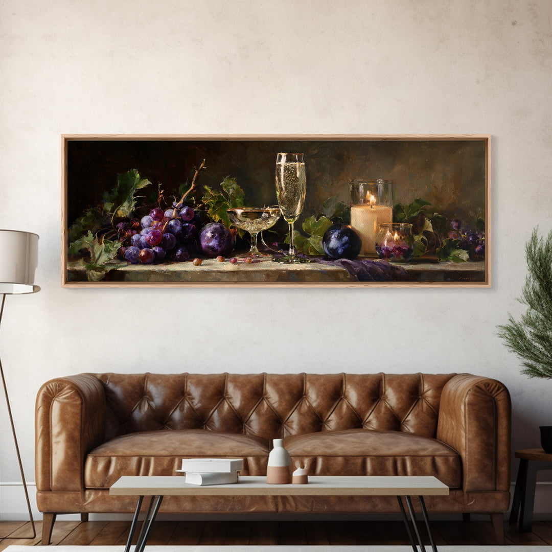 Champagne Coupe with Bubbles and Light Canvas Print, Winery Art, Wall Hanging, Winery Decor, Vineyard, Preppy Wall Art, WIN-3x1-83