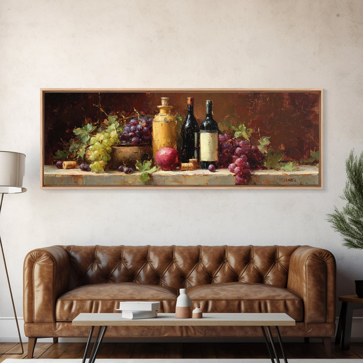 Burgundy Abstract with Gold Accents Framed Canvas Print, Winery Art, Artwork, Winery Decor, Abstract Art, Vineyard, Bar Decor, WIN-3x1-87