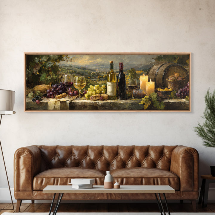 French Vineyard Hills Canvas Print, Winery Art, Textured Painting, Winery Decor, Fine Art, Vineyard, Oil Painting, Wall Hanging, WIN-3x1-96