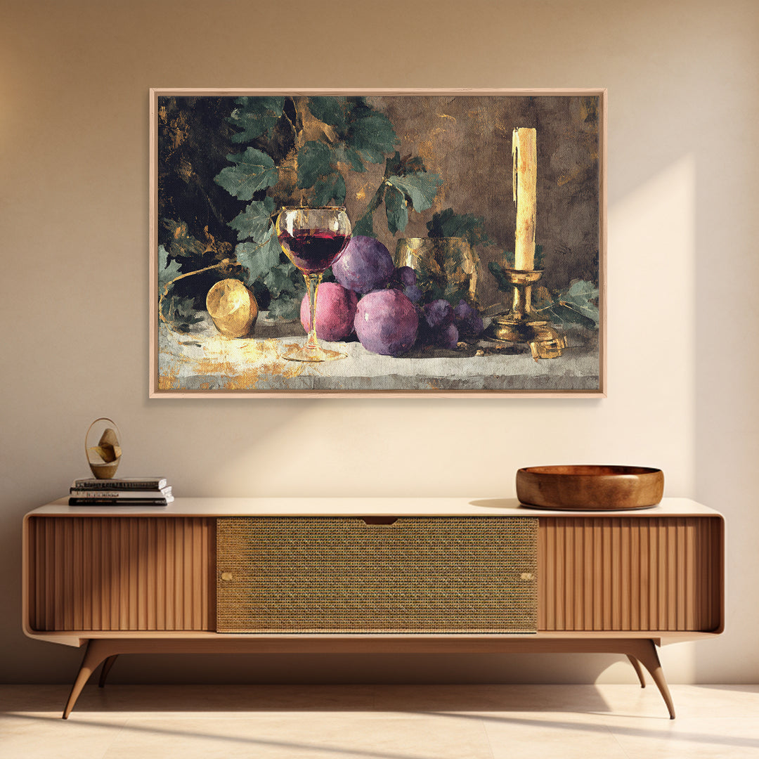 Burgundy Abstract with Gold Accents Framed Canvas Print, Winery Art, Gallery Decor, Winery Decor, Fine Art, Vineyard, WIN-3x2-27