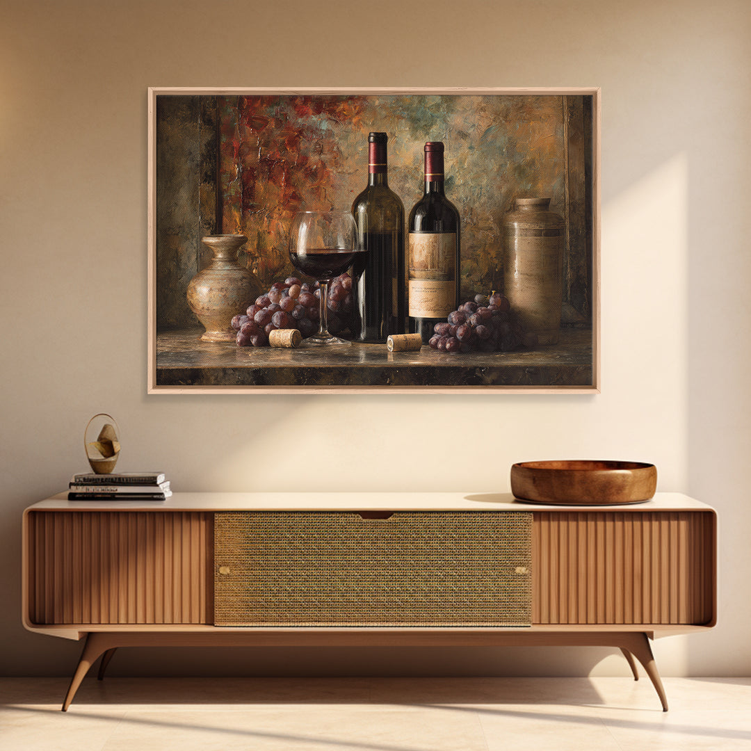 Burgundy Abstract with Gold Accents Canvas Print, Winery Art, Matisse Print, Winery Decor, Abstract Art, Vineyard, Luxury Decor, WIN-3x2-3