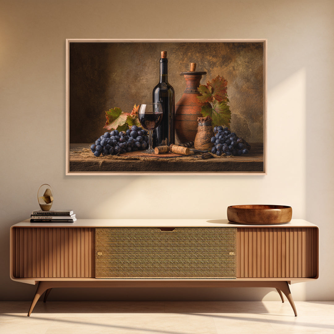 Corkscrew and Corks on Rustic Wood Canvas Print, Winery Art, Bar Art, Winery Decor, Fine Art, Vineyard, Textured Painting, WIN-3x2-32