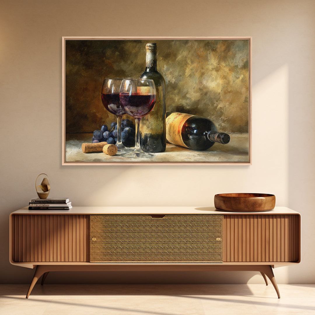 Wine Tasting Flight Rendered as Elegant Still Canvas Print, Winery Art, Wall Art Print, Winery Decor, Fine Art, Vineyard, WIN-3x2-38