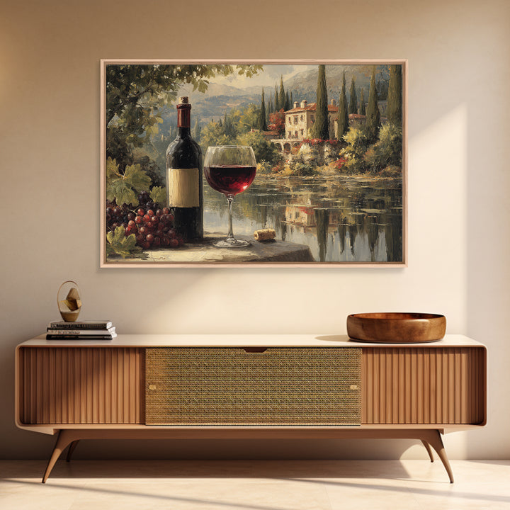 Italian Villa Vineyard Landscape Canvas Print, Winery Art, Contemporary Art, Winery Decor, Fine Art, Vineyard, Kitchen Decor, WIN-3x2-72