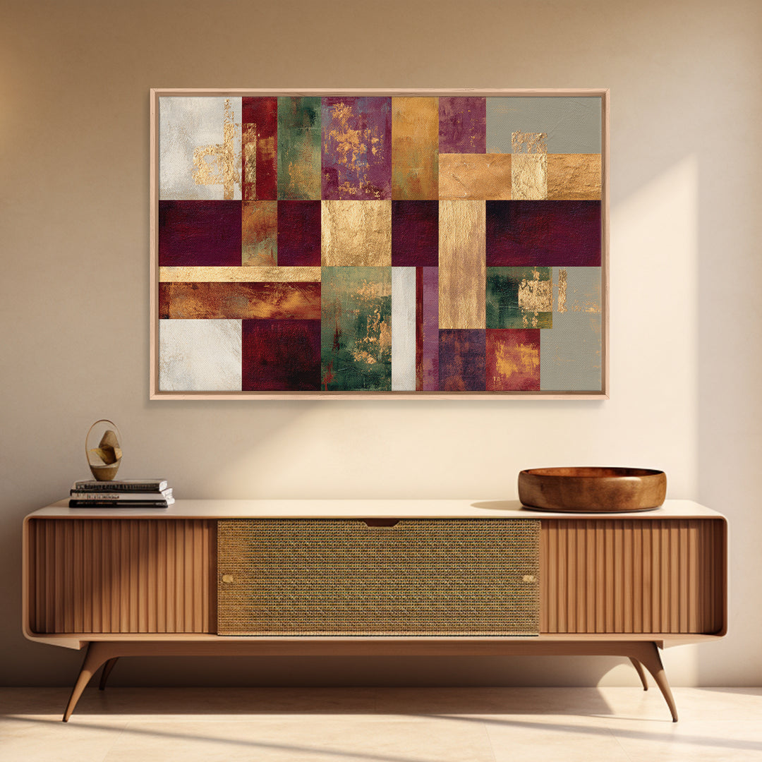 Burgundy Abstract with Gold Accents Framed Canvas Print, Winery Art, Artwork, Winery Decor, Abstract Art, Vineyard, Bar Decor, WIN-3x2-99