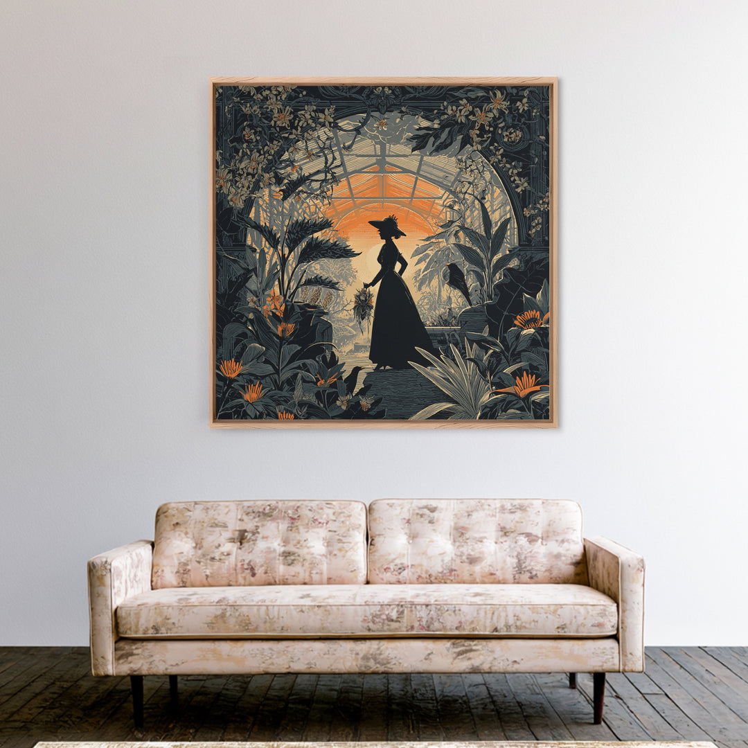 The Witch Queen Greenhouse - Icon Portrait, Halloween Wall Art, Square Wall Art, Framed Canvas Print, Halloween Home Decor, Gothic Wall Art