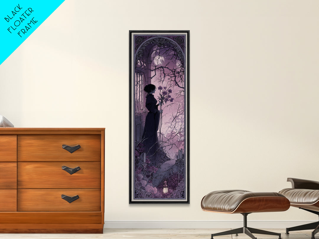 The Witch Queen Greenhouse - Icon Portrait, Dark Fantasy Wall Art, Tall Narrow Wall Art, Canvas Print, Halloween Home Decor, Gothic Wall Art