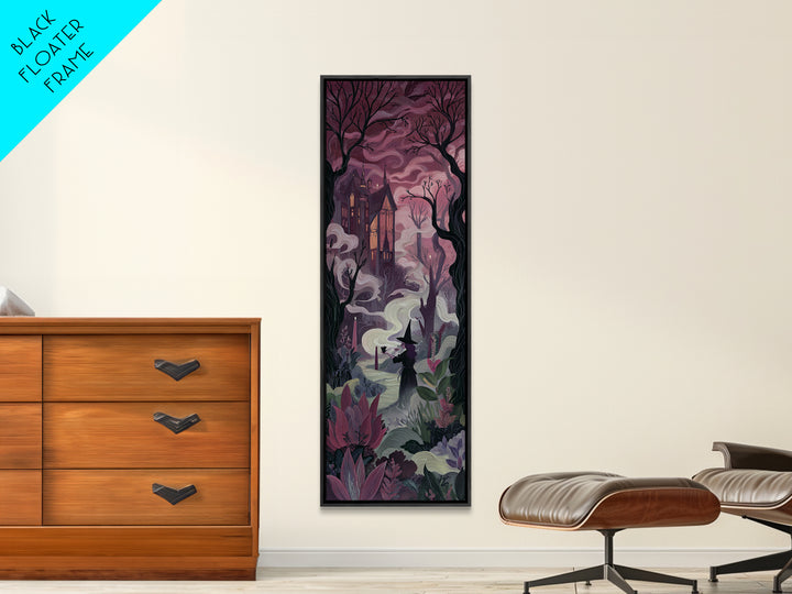 The Witch Queen Greenhouse - Environmental Panorama, Occult Wall Decor, Tall Narrow Wall Art, Canvas Print, Halloween Home Decor