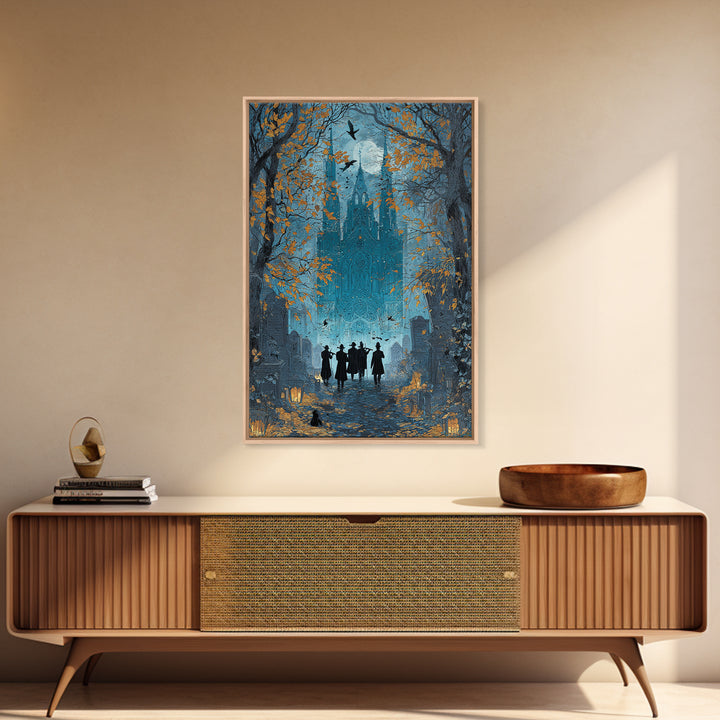 The Ghostly Violin Procession - Icon Portrait, Dark Fantasy Wall Art, Vertical Wall Art, Canvas Print, Halloween Home Decor, Gothic Wall Art