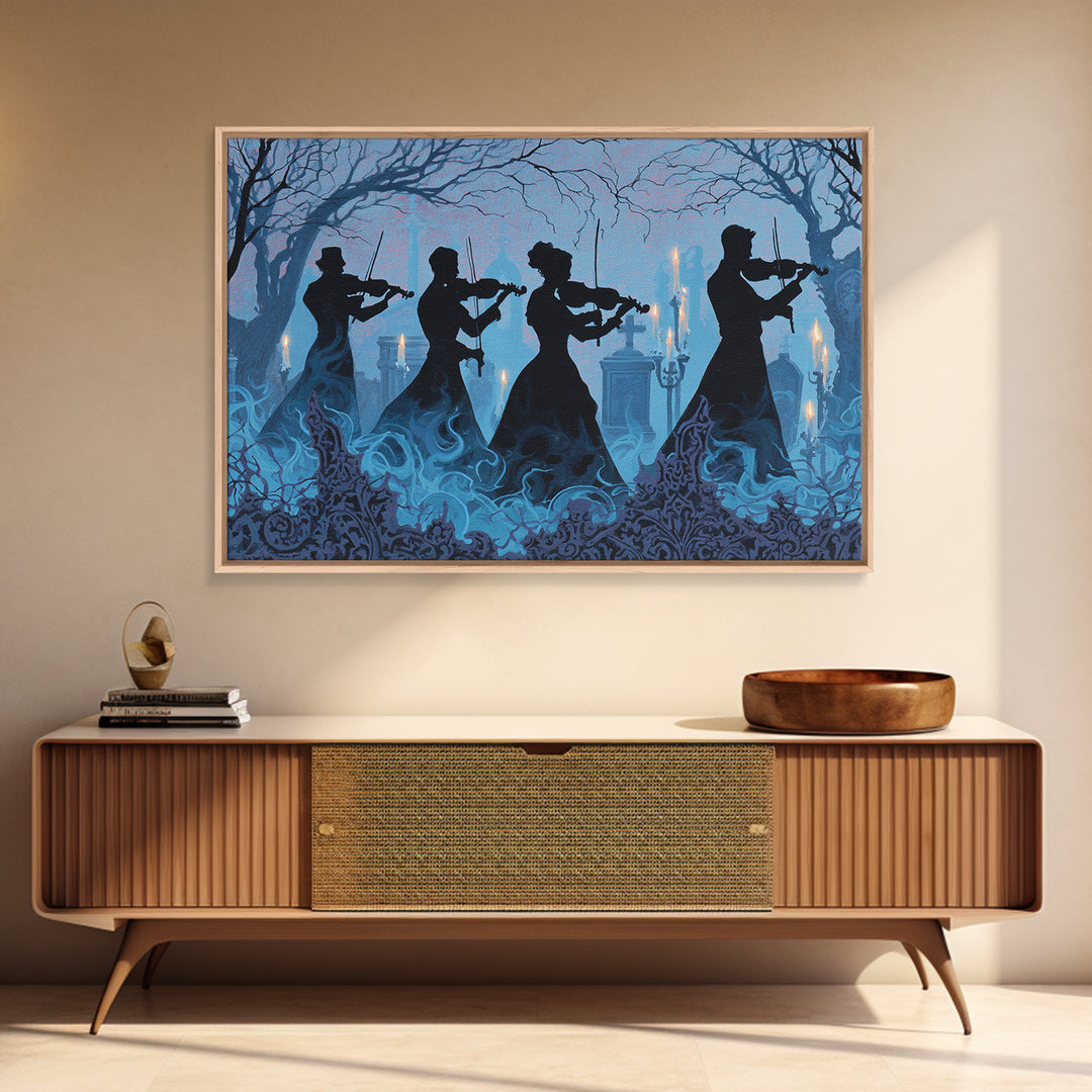 The Ghostly Violin Procession - Icon Portrait, Gothic Home Decor, Landscape Wall Art, Canvas Print, Halloween Home Decor, Gothic Wall Art