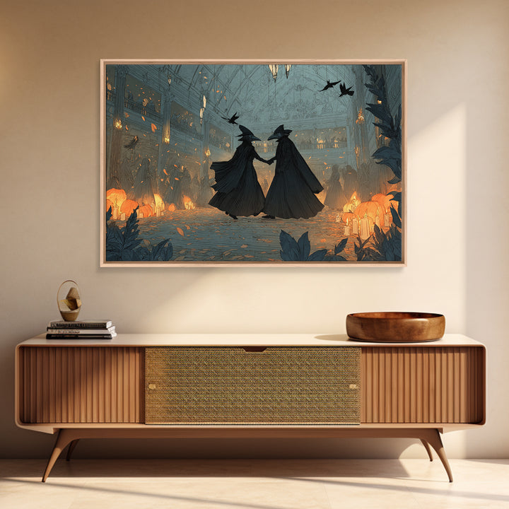 The Raven-Masked Ballroom - Procession Scene, Dark Fantasy Wall Art, Landscape Wall Art, Canvas Print, Halloween Home Decor, Gothic Wall Art